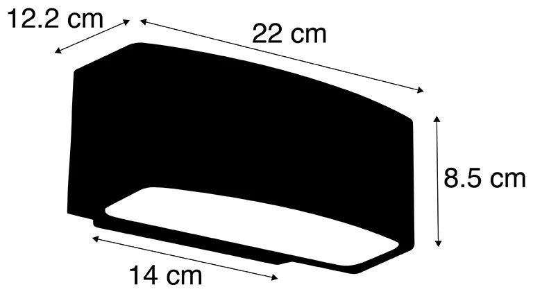 Nowoczesna lampa ścienna zewnętrzna czarna IP44 - Latina