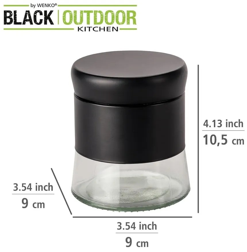 Szklany pojemnik na żywność na żywność Black Outdoor Kitchen Boga – Wenko