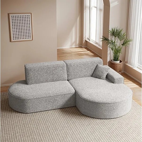 Narożnik Modena Pro, tkanina Arena, Jasnoszary, Prawy