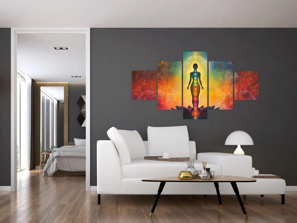Obraz - Kobieta i czakry (125x70 cm)