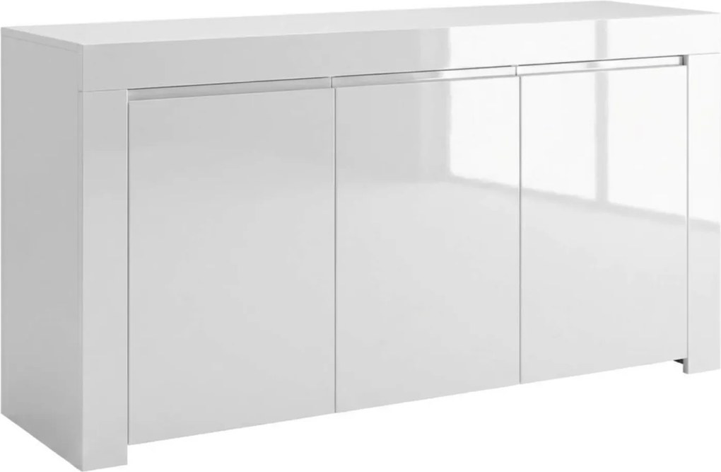 Biała komoda Amaretto 162 cm, w wysokim połysku
