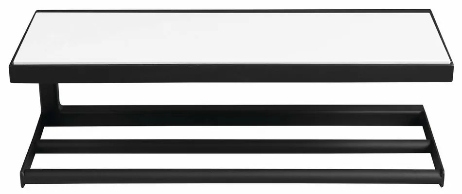 SAPHO Ska401 Ska Półka ścienna 45 x 14 x 16 cm, czarny mat z białym blatem MDF