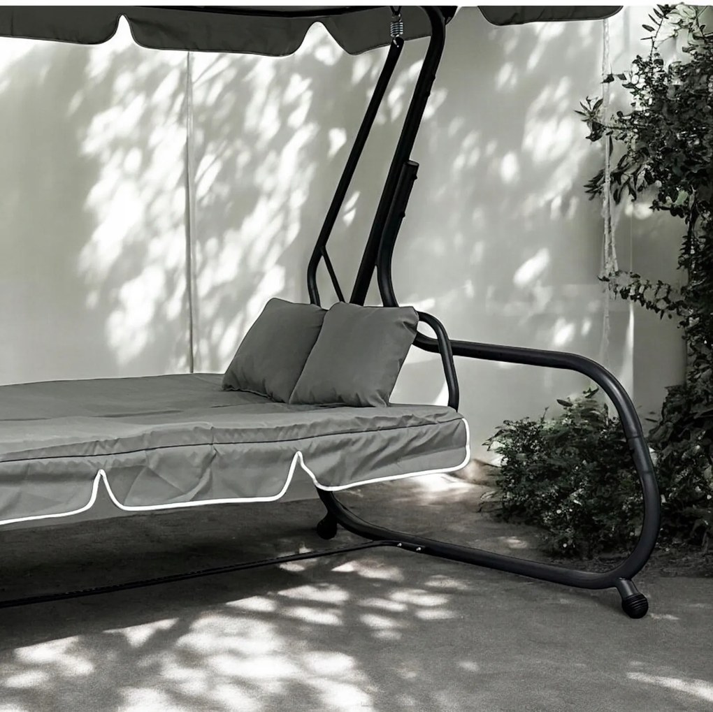 Bujana huśtawka do ogrodu wolnostojąca Nepal MAS-4026 jasny szary