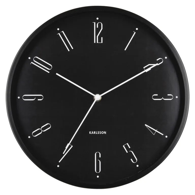 Karlsson 5988BK designerski zegar ścienny czarny,średnica 30 cm