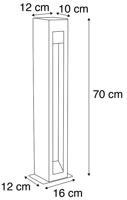 Zewnetrzna Nowoczesna lampa podłogowa zewnętrzna Basalt 70 cm - Sneezy Nowoczesny Oswietlenie zewnetrzne