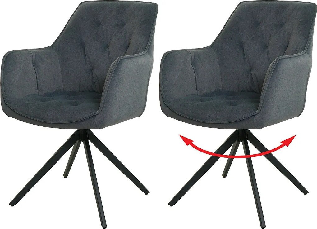 Krzesło do jadalni MCW-L80 (zestaw 2 sztuk),  antracyt