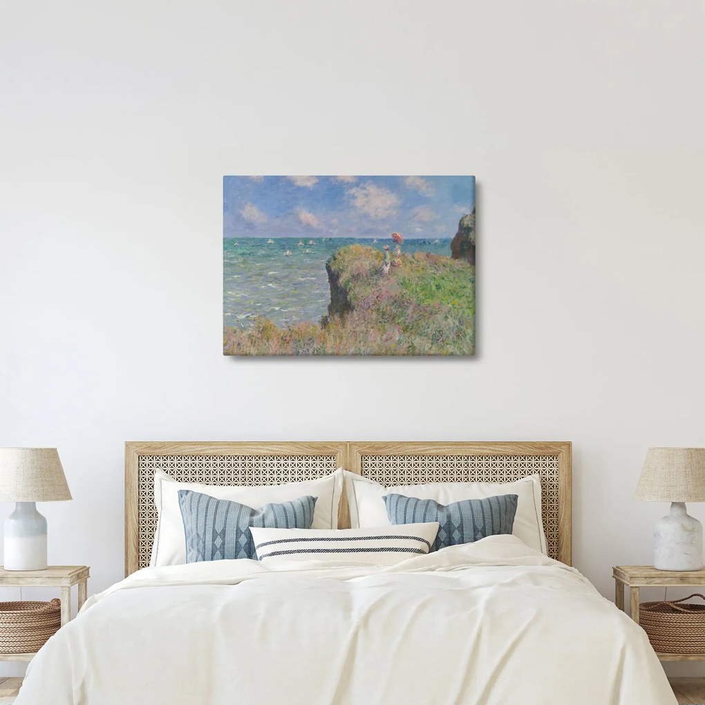 Obraz - Claude Monet, Cliff Walk at Pourville, reprodukcje (70x50 cm)