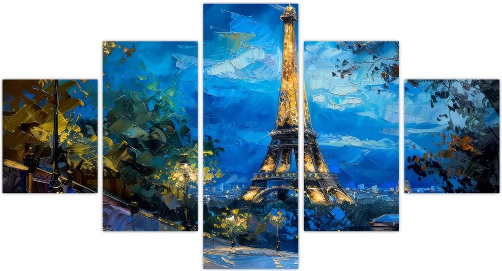 Obraz - Obraz olejny przedstawiający wieżę Eiffla (125x70 cm)
