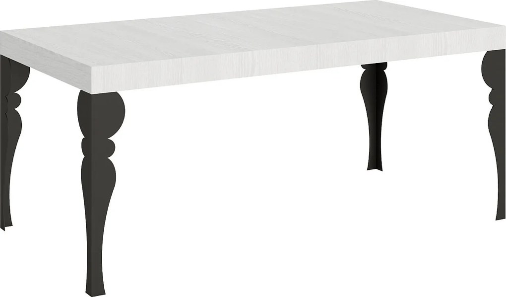Stół rozkładany Paxon 200/304x90 cm biały jesion z nogami w kolorze antracytowym
