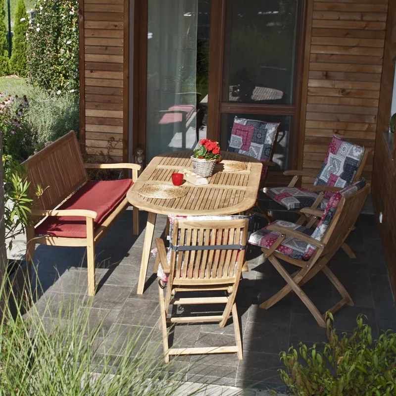 TECTONA - drewniany rozkładany stół tekowy 150/200x95 cm - Towar z drobną wadą (N294)