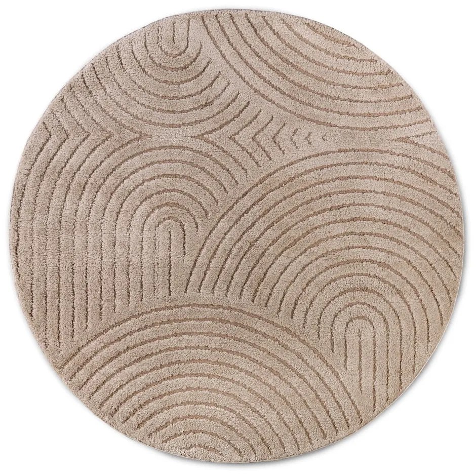 Szarobrązowy okrągły dywan ø 160 cm Panglao New York Taupe – Elle Decoration