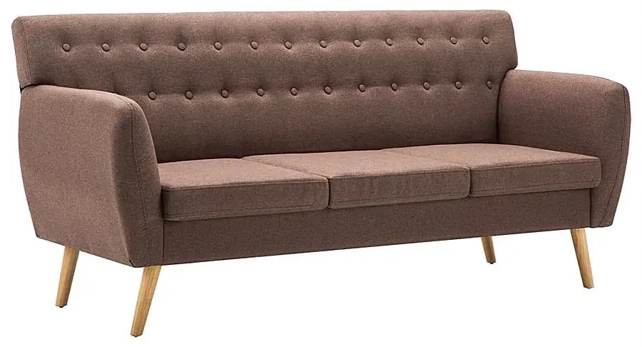 3-osobowa brązowa sofa pikowana - Lilia