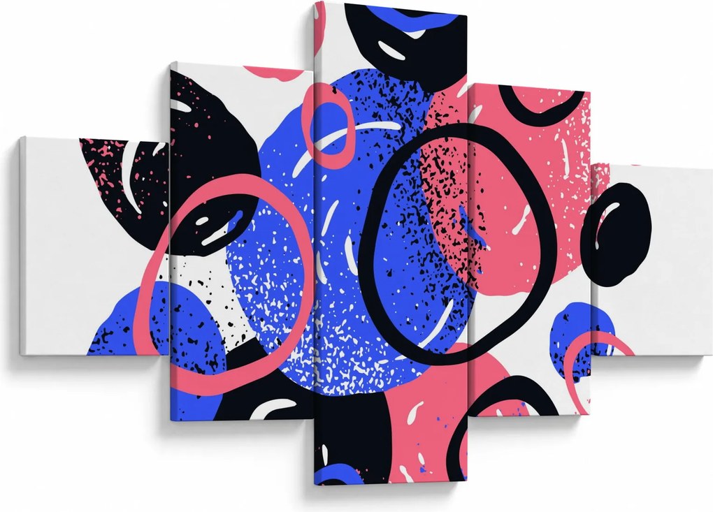Obraz - Motyw z kółkami w żywych kolorach (125x70 cm)