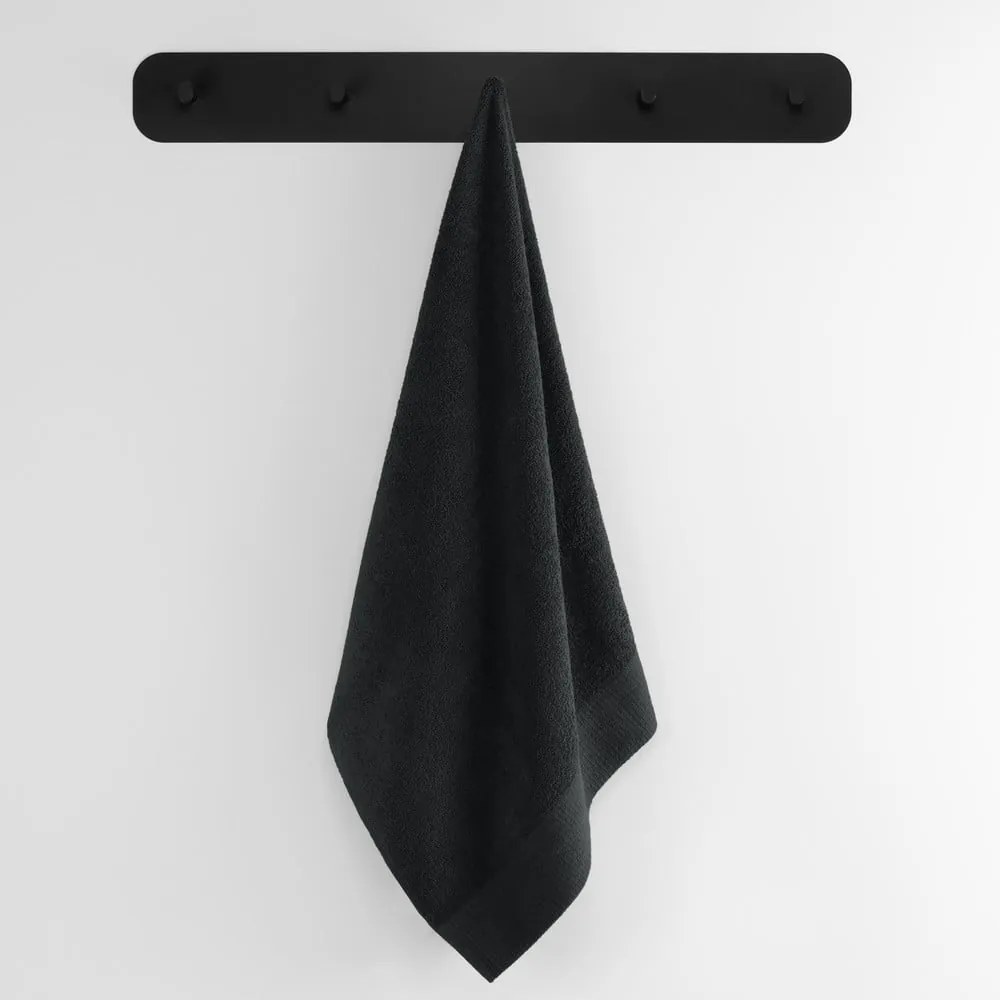 Czarny bawełniany ręcznik frotte 30x50 cm Amari – Restilo
