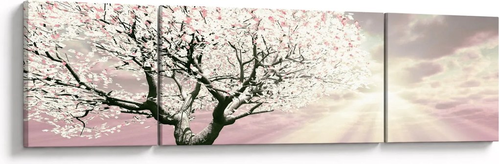 Obraz różowego drzewa (170x50 cm)