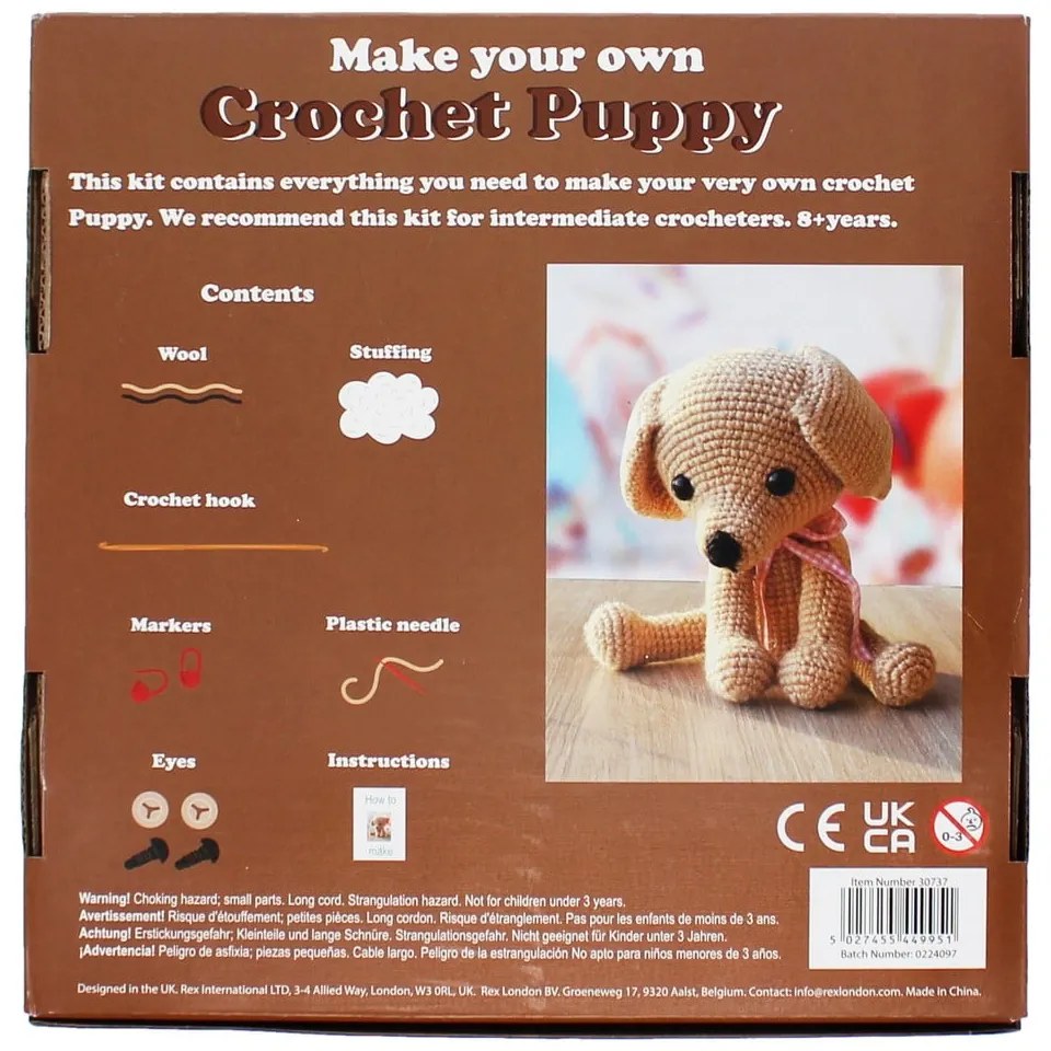Zestaw kreatywny DIY Crochet Puppy – Rex London