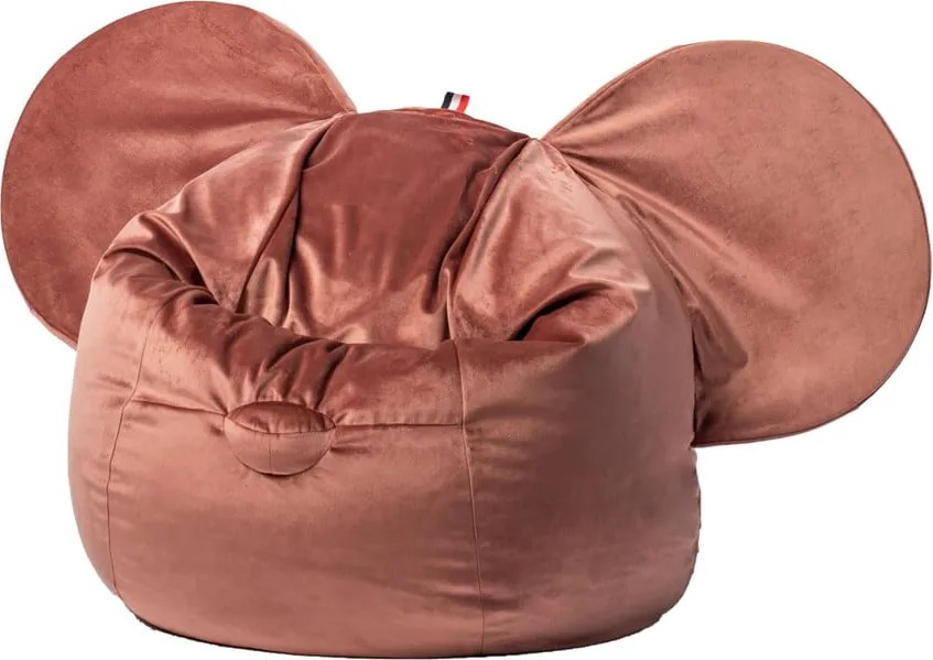 Czerwony aksamitny worek do siedzenia dla dzieci The Brooklyn Kids Ears