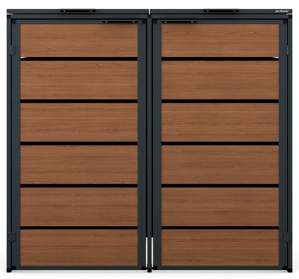 Zabudowa śmietnikowa 240L dwukomorowa, antracyt - orzech