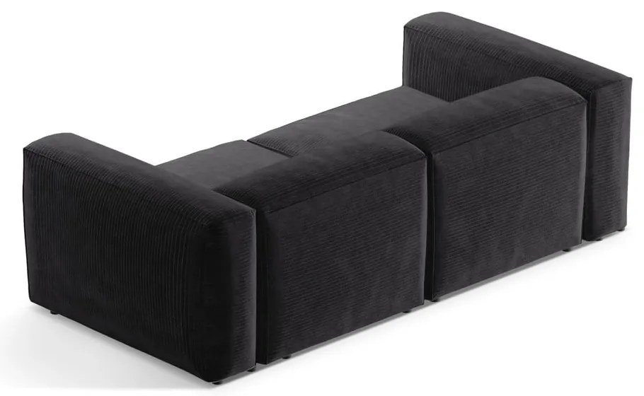 Ciemnoszara sztruksowa sofa 224 cm Bergano – Cosmopolitan Design