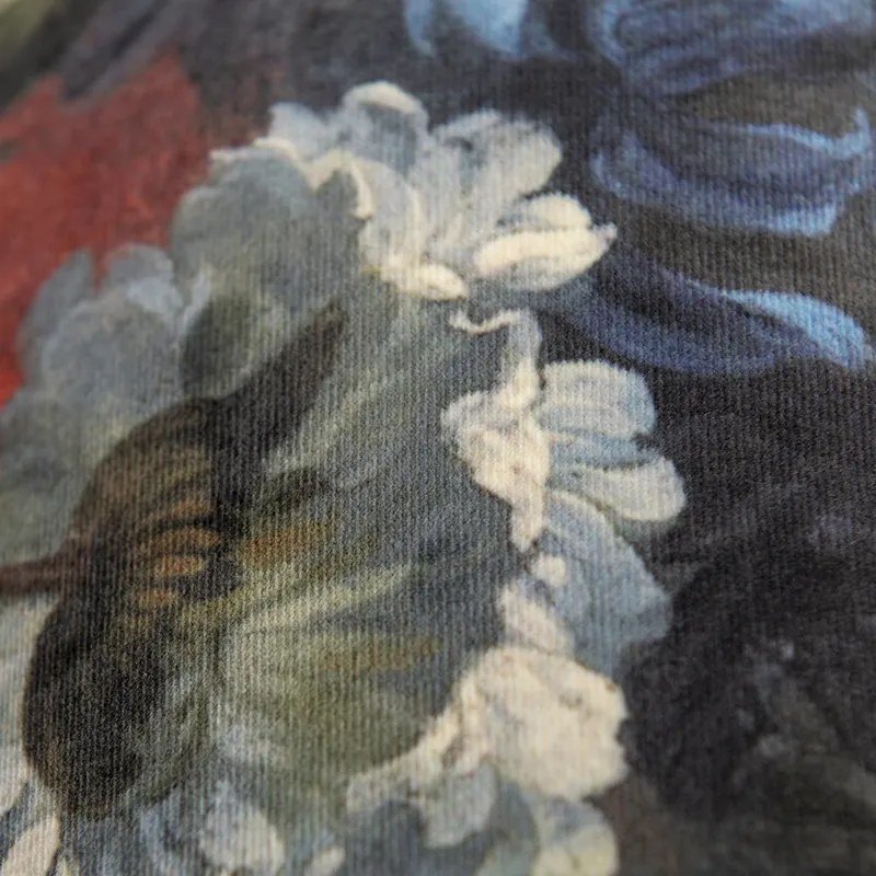 Abażur welurowy z kwiatowym wzorem 18/18/14 złote wnętrze