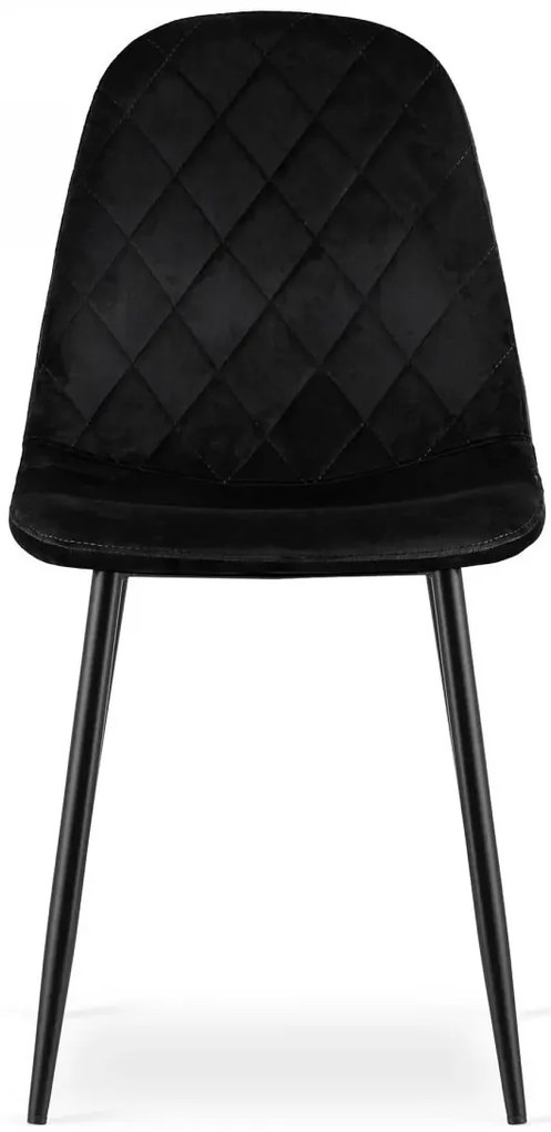 Zestaw czarnych aksamitnych krzeseł 4 szt. S6-W10