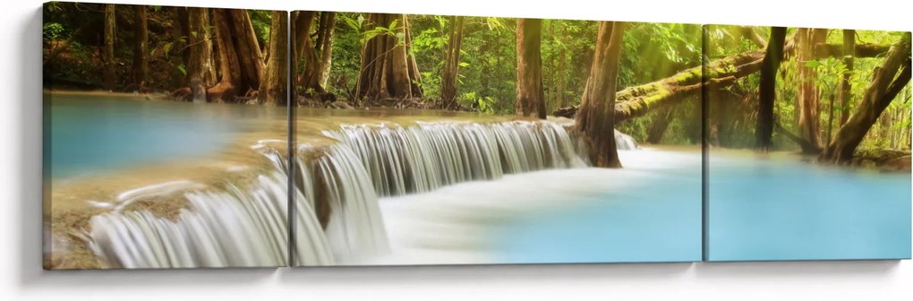 Obraz wodospadu Huai Mae Kamin w lesie (170x50 cm)