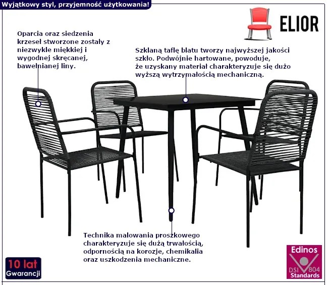 Nowoczesny zestaw mebli jadalnianych do ogrodu P1-L67