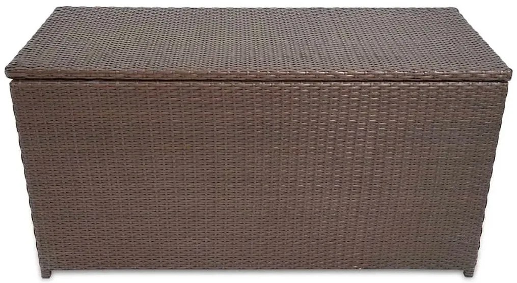 Brązowa prostokątna skrzynia ogrodowa z rattanu K2-H69