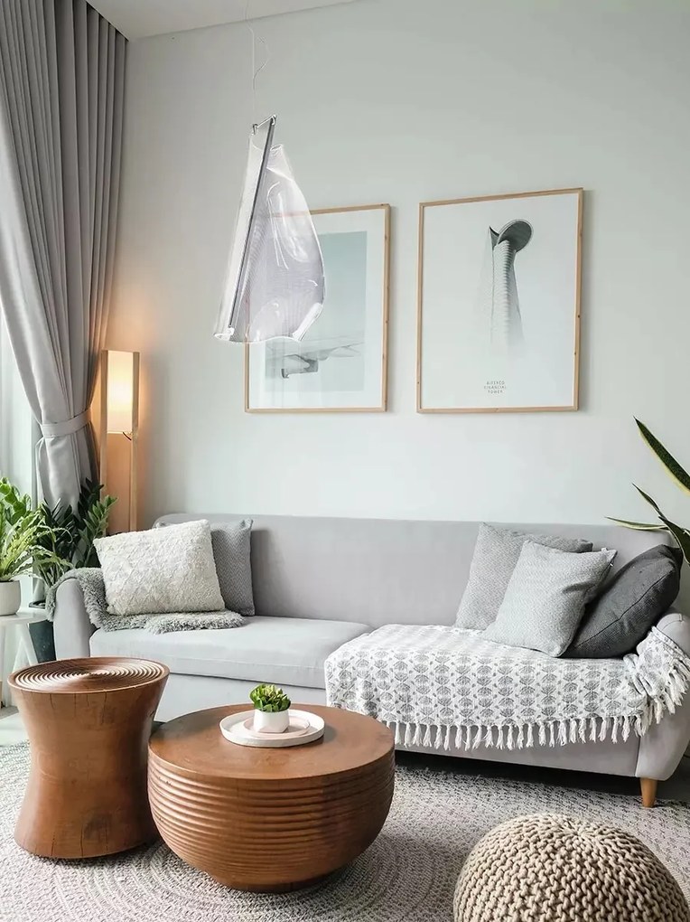 Wisząca lampa z transparentnym kloszem Cortina No.1 chrom