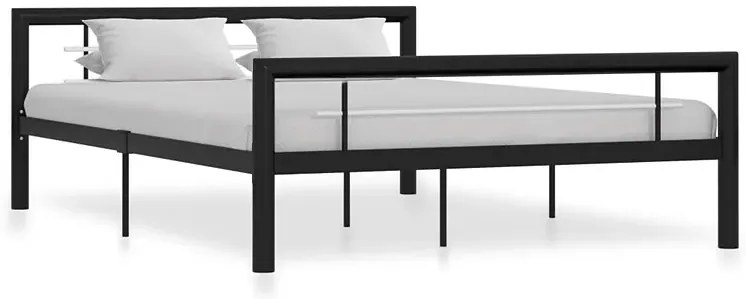 Czarne metalowe łóżko w stylu loftowym 140x200 cm - Sahar