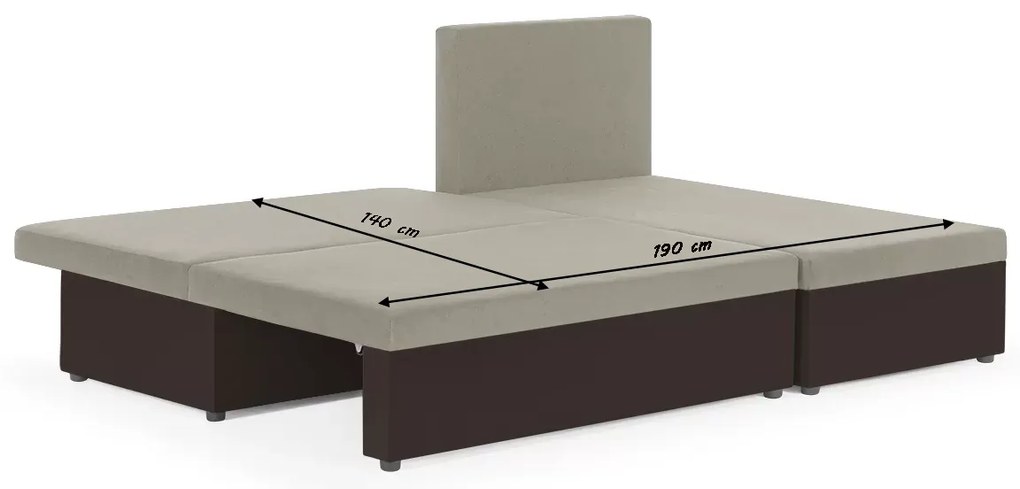 MEGA OKAZJA Narożnik z funkcją spania Polo Alova 68/01 Brązowy/Biały