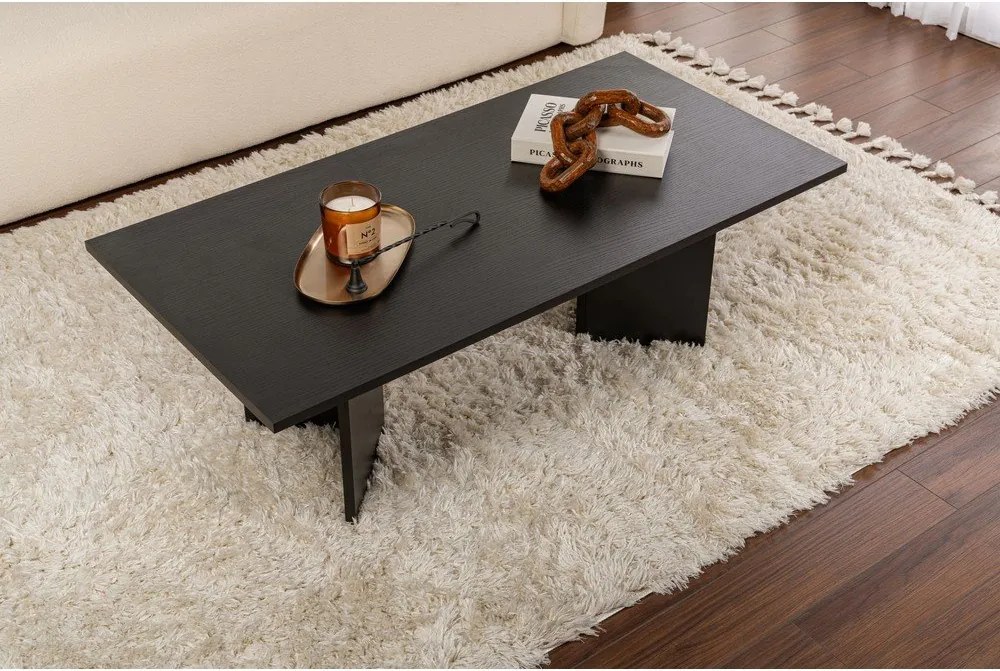 Czarny stolik z matowym wykończeniem 60x119 cm Sabin – Kalune Design