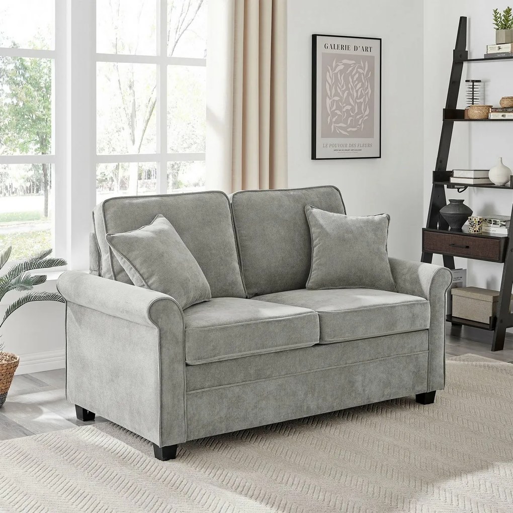Dwuosobowa sofa ASB-4170 GREY2, manżestrowa, szara