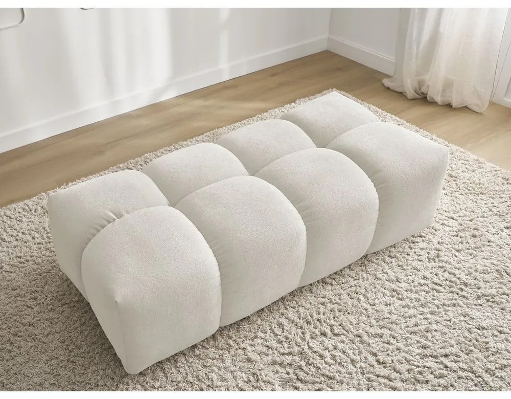 Biały podnóżek z tkaniny szenilowej Everest – Bobochic Paris