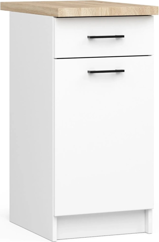 Biała Szafka Kuchenna Z Szufladami 40 Cm D2-K61