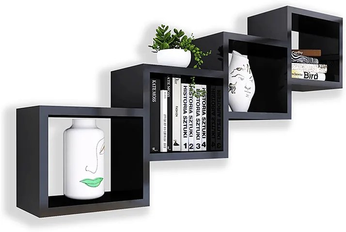 Czarna wisząca półka w stylu loft - Megi