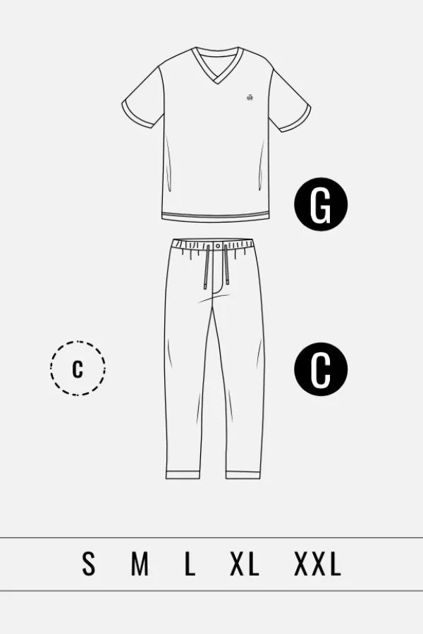 Piżama męska THEODOR S Szary