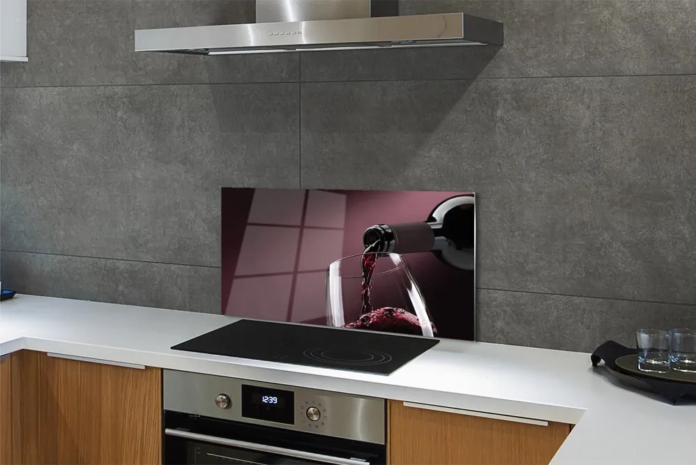 Panel szklany do Kuchni Głęboki Purpurowy Kolor Wina