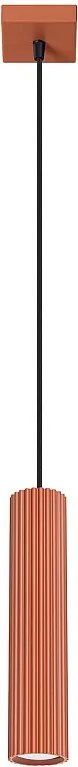 Lampa Wisząca Minimalistyczny Karbon, Aluminium - 1 Źródło - L.8 X H.118 Cm - Ochra Czerwona