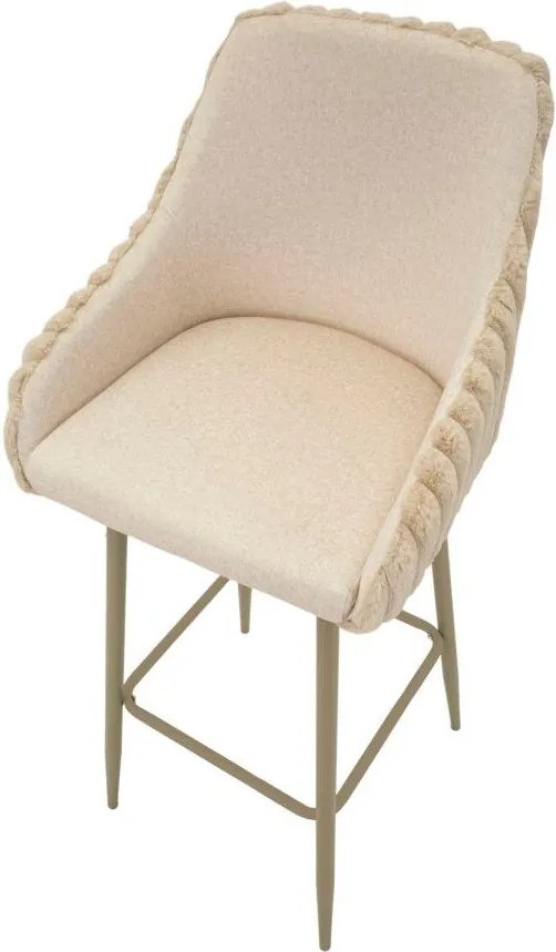 Kremowe tapicerowane hokery zestaw z podłokietnikami 2 szt. (wysokość siedziska 78 cm) Alaska – Mauro Ferretti