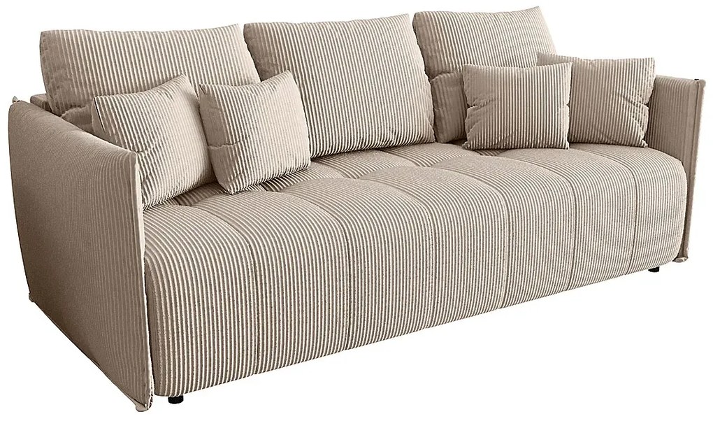 Sztruksowa rozkładana sofa w kolorze cappuccino R8-R11