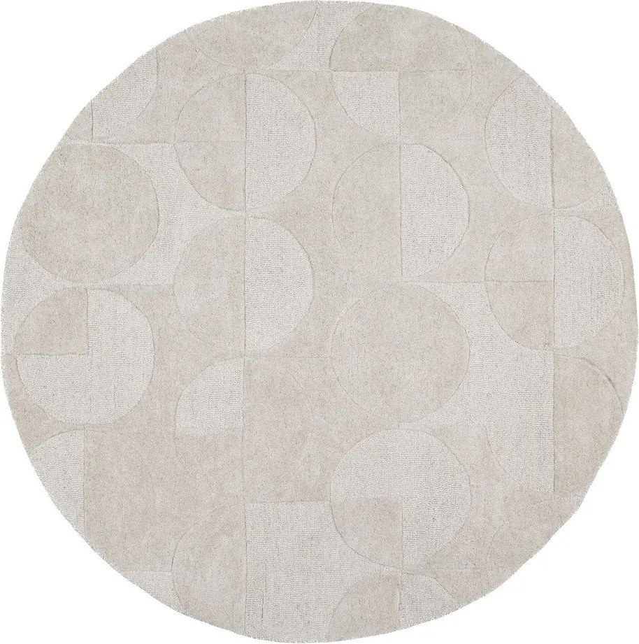 Wełniany okrągły dywan tkany ręcznie w kolorze kości słoniowej ø 160 cm Gigi – Flair Rugs