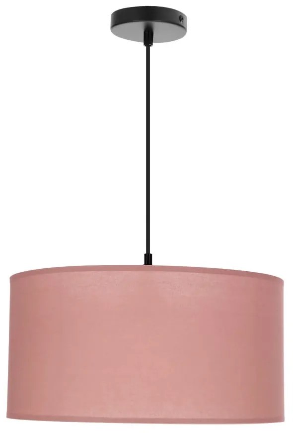 Różowa lampa wisząca z tekstylnym kloszem ø 40 cm Shanti – Candellux Lighting