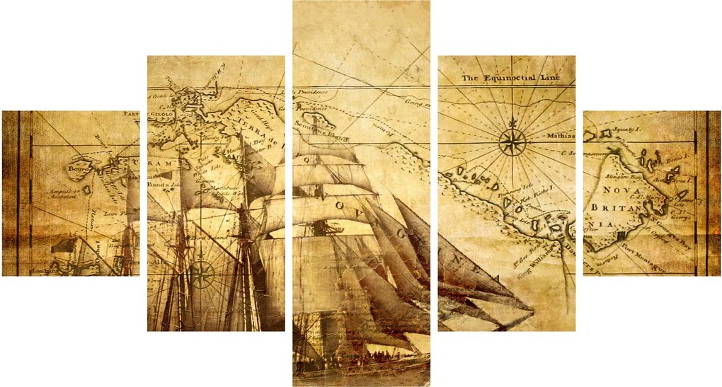 Obraz - Stara mapa (125x70 cm)