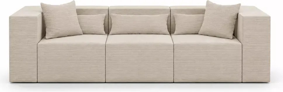 Nowoczesna kanapa modułowa Terospito sztruksowa - sofa do salonu z poduszkami