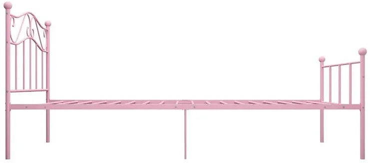 Różowe minimalistyczne łóżko z metalu 90x200 cm F9-P27