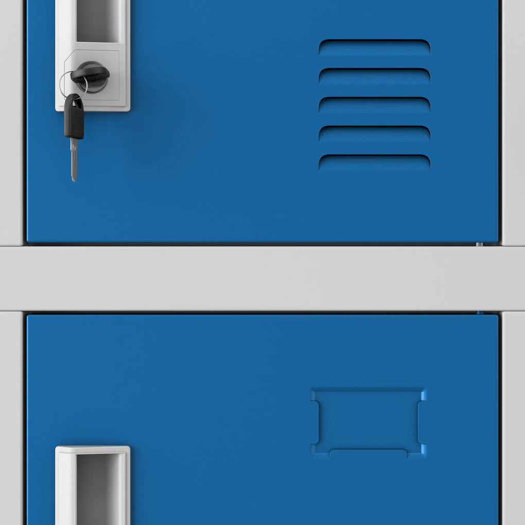 Skrytkowa szafa socjalna KAROL, 900 x 1850 x 400 mm, szaro-niebieska
