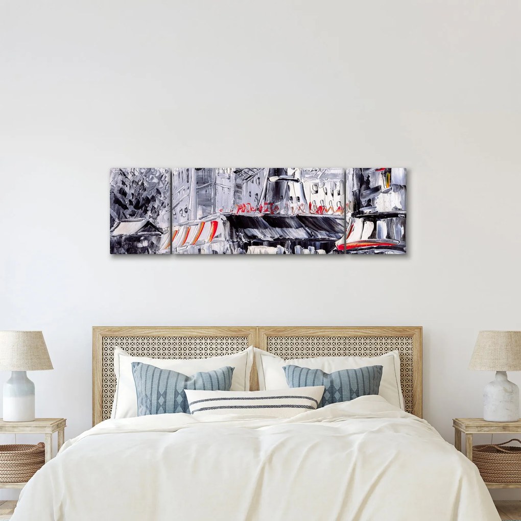 Obraz - Ulica w Paryżu, obraz olejny (170x50 cm)