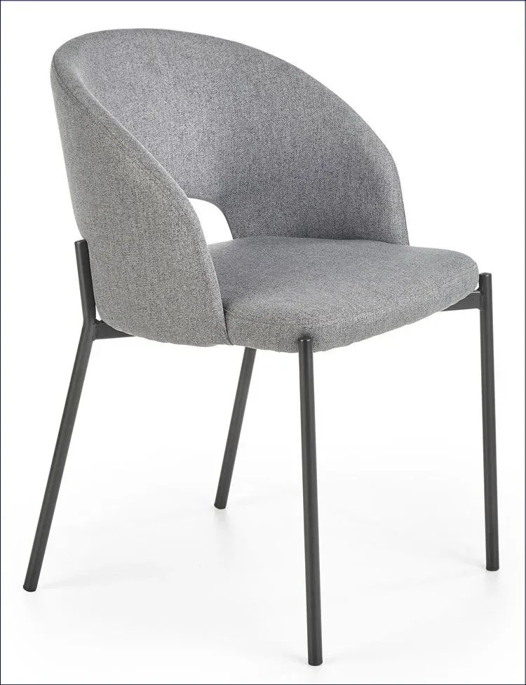 Szare tapicerowane krzesło nieobrotowe do biurka D3-P40