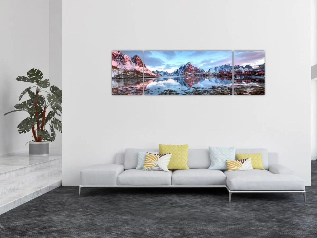 Obraz - Wschód słońca nad Reine (170x50 cm)